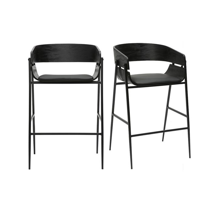 Miliboo - Tabourets de bar design noirs (lot de 2) WESS Miliboo - Tabourets de bar design noirs (lot de 2) WESS