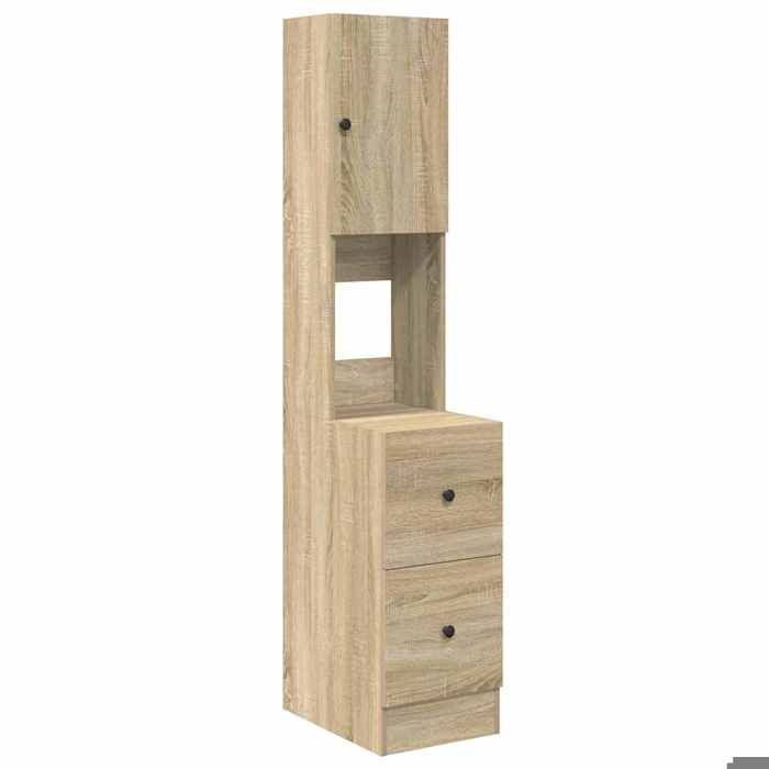 BEST-HOME Buffet de cuisine - Cabinet de Rangement Armoire de cuisine Beige 35x50x180 cm - aspect bois dingénierie1parcel7431