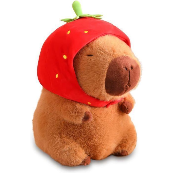 Zaloife – Peluche Capybara 23 Cm Avec Oreiller Tortue – Poupée En Peluche Brun Doux – Compagnon De Jeu, Décoration, Anti-stress – Cadeau Pour Enfants