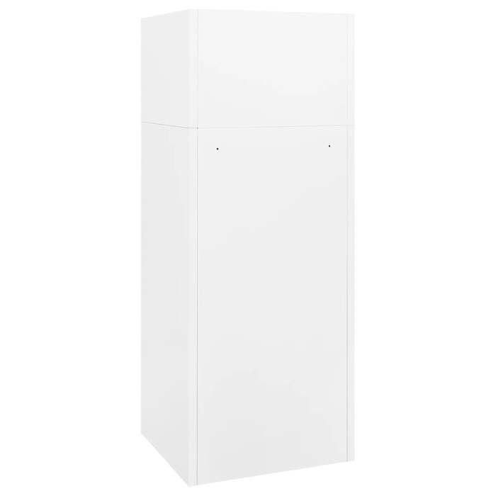 Armoire à selles en acier - WIENS - Blanc - 53x53x150 cm - 2 portes verrouillables - Porte-selle réglable - 4 crochets
