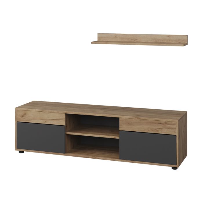 Meuble-paroi Berno 2 parties Chêne de force doré/Anthracite Vicco 57825