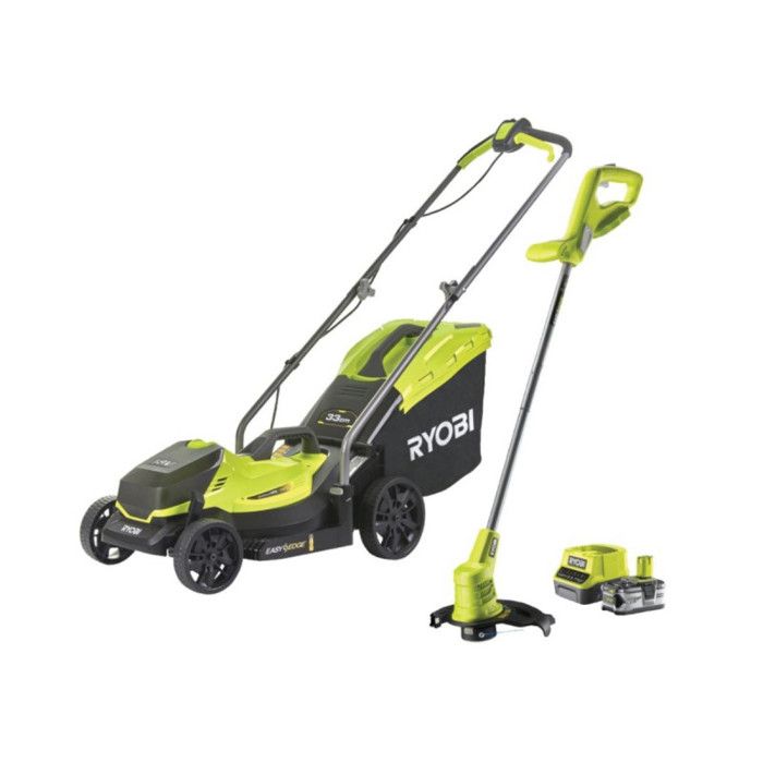Tondeuse poussée RYOBI 18V One+ RLM18X33B40 Batterie 4.0Ah Chargeur Coupe bordures OFFERT - vue 2