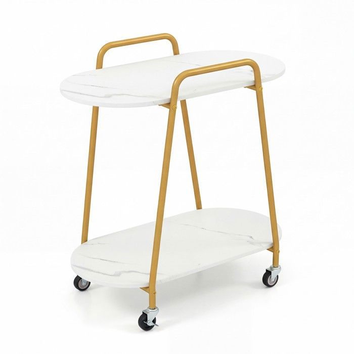 Table dAppoint sur Roulettes à 2 Niveaux GIANTEX Bouts de Canapé avec Plateau Effet Marbre Cadre Métallique 60 x 33 5 x 68 5 CM Table dAppoint sur Roulettes à 2 Niveaux GIANTEX Bouts de Canapé avec Plateau Effet Marbre Cadre Métallique 60 x 33 5 x 68 5 CM