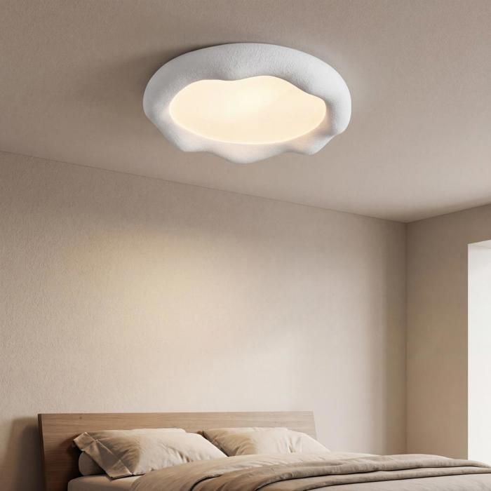 ElektraH Plafonnier Moderne LED 35cm Lampe de Plafond Vintage en Résine Design Volcan Lumière tricolore Gris