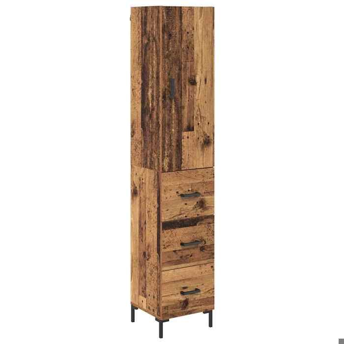 Haut Armoire - COCO - CHIC Enfilade Meuble haut Bois ancien 34 5 x 34 x 180 cm bois dingénierie &&7678111