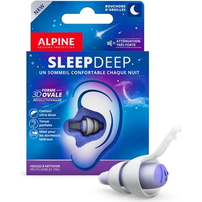 Bouchons d'oreille sommeil Alpine Sleepdeep