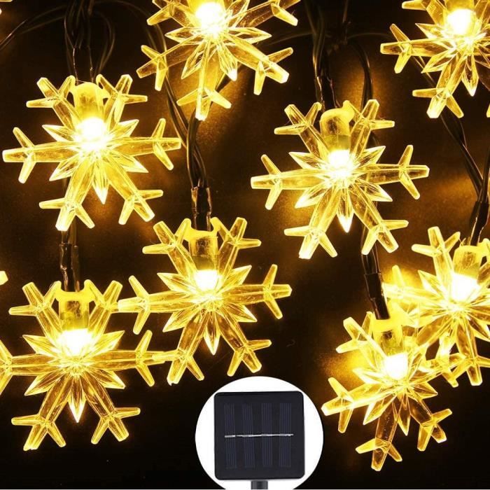 Guirlande Lumineuse de Noël à LED Flocon De Neige, 12 M, 100 LED, tanche,  Pour LIntérieur Et LExtérieur, Pour La