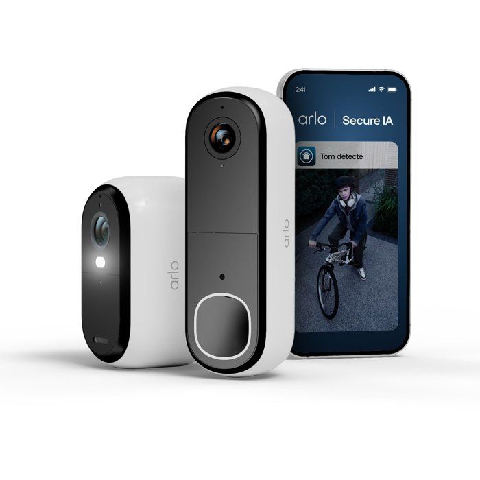 Caméra de surveillance Arlo Essential 3 1 caméra 2K + 1 sonnette vidéo HD Extérieur