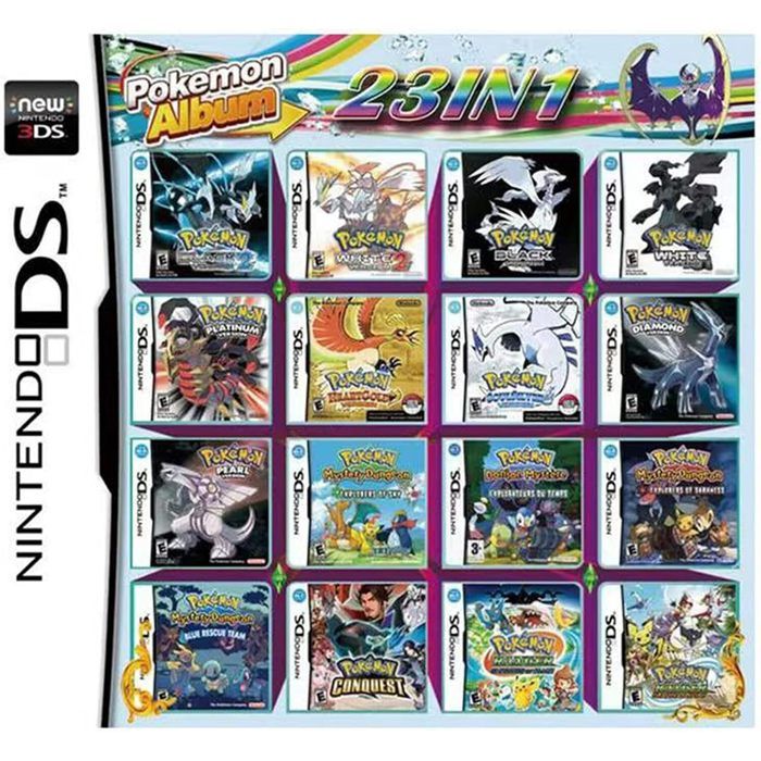 23Jeux en 1 NDS Jeu Lot Carte Super Combo Cartouche pour DS 2DS New 3DS ...