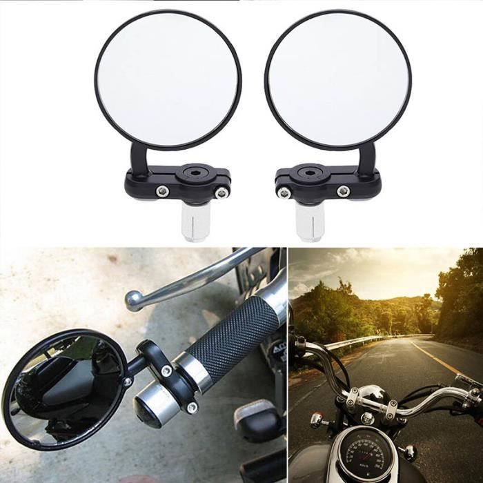 Ryde R/étroviseurs de Moto Rond a Multi-Angle de 10mm Marqu/ée-E Noir