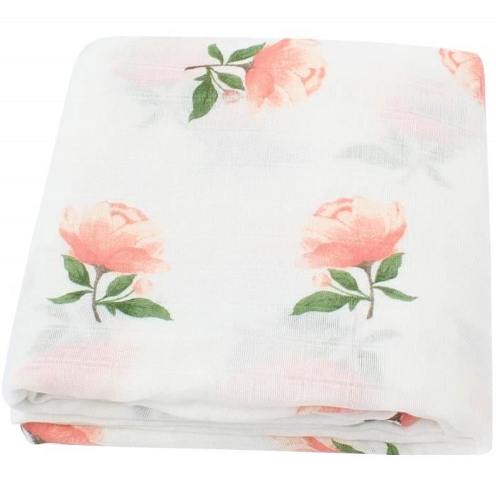 LifeTree Couverture pour B/éb/és Ideale Couverture pour Poussette 70/% Bambou 30/% Coton 115x115 cm 2 Couches Extra Douce et Moelleuse