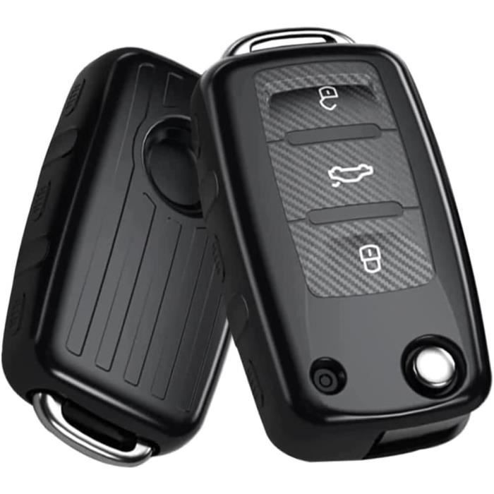 Coque Silicone Pour Clé Audi A6 A7 A8 Q7 Q8 (2018-2019) - Noir Et Rouge, Protection Anti-rayures