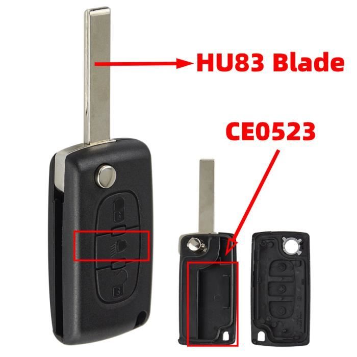 CE0523 HU83 3 boutons - Ocontinent-Module de clé de voiture à