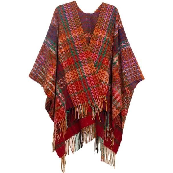 Étole au crochet, châle en coton, écharpe ajourée à franges, poncho