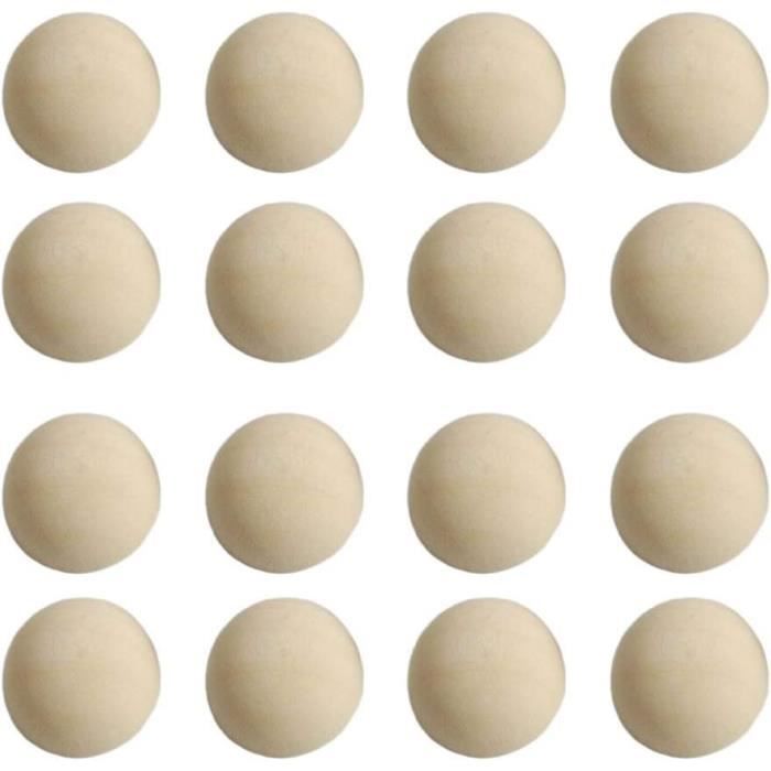 Lot De 6 Boules De Noël En Bois à Peindre Soi-même | Décorations De Noël DIY Pour Arbre Et Couronne | Paulownia Avec Crochet Et Corde - 7