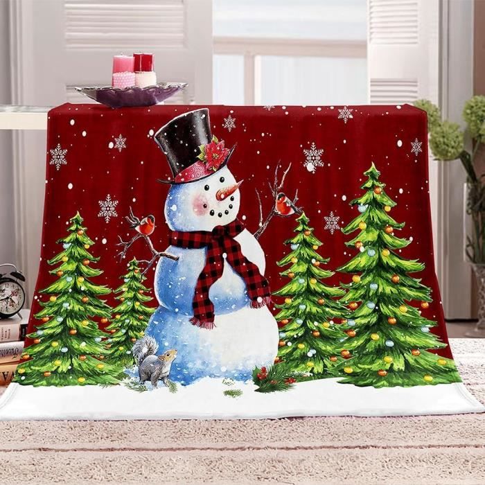 Couverture De Noël Flanelle 100x150 Cm - Douce, Légère, Motifs Festifs - Pour Enfants Et Canapé