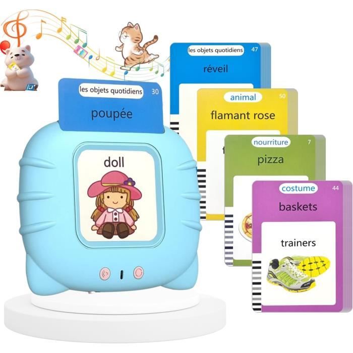 Cartes Flash Parlantes - Éducatif - Multicolore - 112 Cartes - Rechargeable USB - 2 Modes de Langue