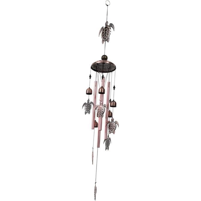 Carillon Éolien Jardin 12 Tubes Aluminium Colorés - Longueur 58cm - Décoration Extérieur/Intérieur - Cadeau
