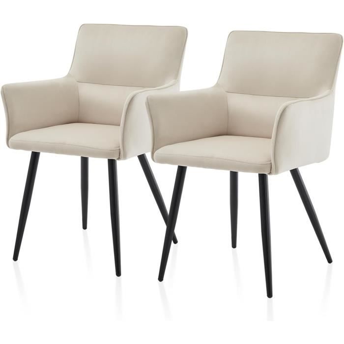 Lot de 2 chaises velours capitonné bleu pétrole 54cm Casita CORK