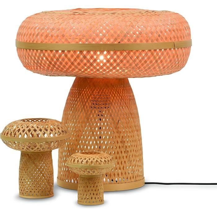 Lampe de table - PALAWAN - Ethnique - Bambou - Rotin - 1 ampoule E27 40W
