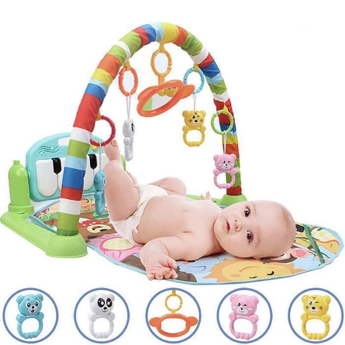 Tapis de jeu d'activités pour bébé - 3 en 1 - Musique et lumières - 0-36  mois - Main libre - Bleu - Cdiscount Puériculture & Eveil bébé