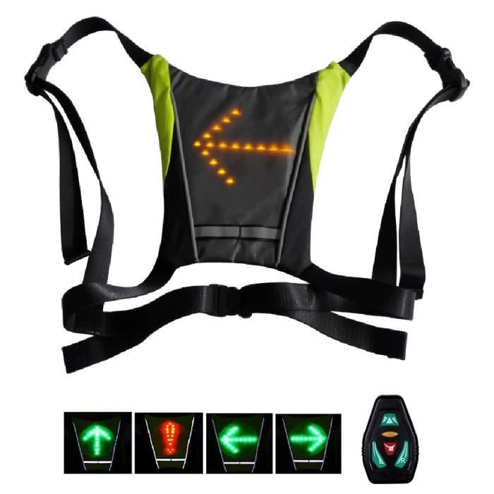 Expédition 24h Gilet jaune sécurité clignotant LED couleur gris vélo  trottinette footing course télécommande directionnel - Cdiscount Sport