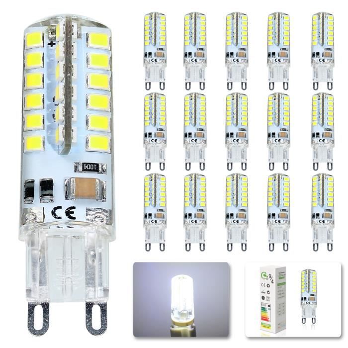 Elinkume Ampoule Spot LED 15X G9 3.5W Blanc Froid 48 SMD 2835 LED AC200