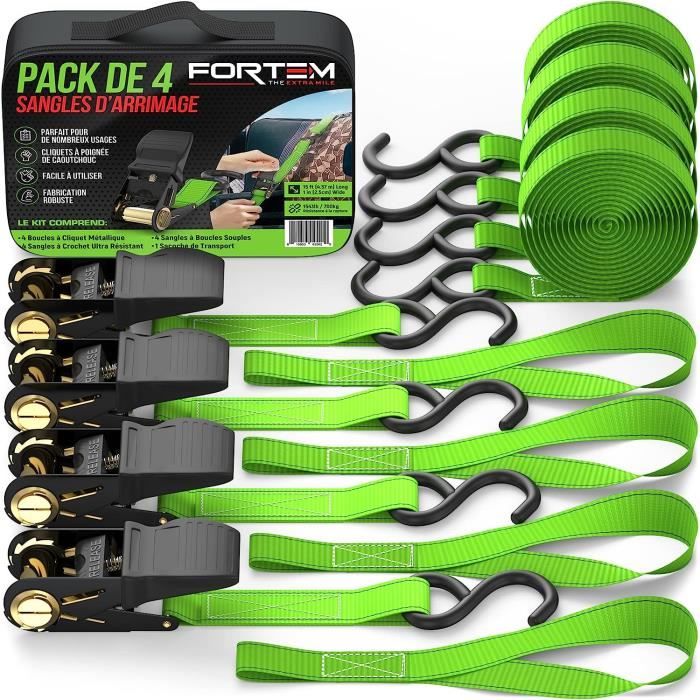 10 Sangles D'Arrimage 60cm - Boucle Camlock - Polyester - Pour Vélo, Moto, Camping - Noir