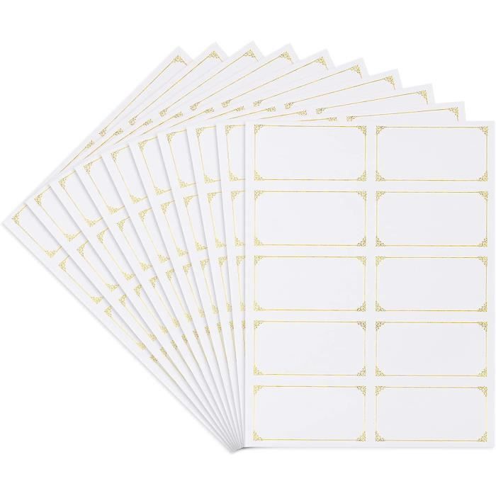 Lot De 20 Pochettes étiquettes Autocollantes Transparentes - Avec Cartes Vierges, Pour étagères, Boîtes, Dossiers, Tiroirs