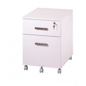 caisson de bureau 2 tiroirs ineo blanc avec plumier - l 41.4 x l 52.9 x h 55.8 cm