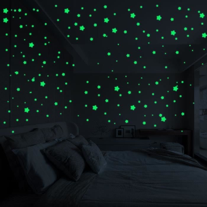 fluorescentes 24 étoiles phosphorescentes qui brillent dans le noir Lot