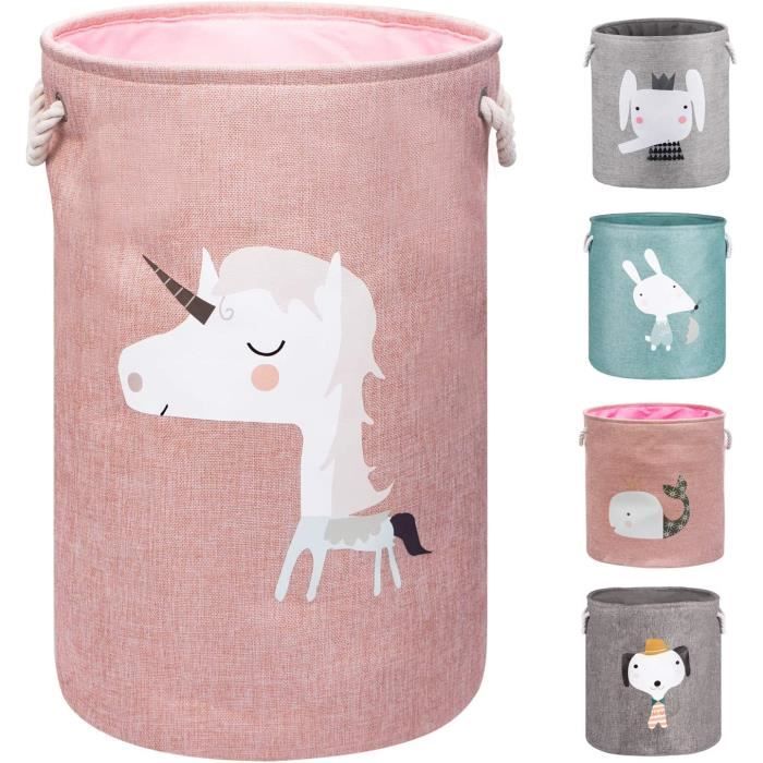 Panier En Osier Avec Anse Paniers à Linge HUUMONSS 63L - Licorne Arc-en-ciel | Repliable, Imperméable | Pour Jouets, Vêtements Panier Pliable Transport Facile