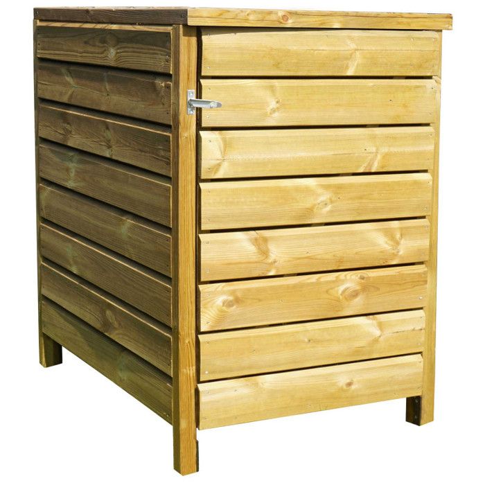 Cache poubelle extérieur en bois - FOREST STYLE - Preston - Blanc - 77,5 x 96,5 x 120 cm