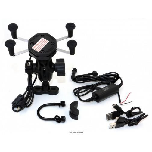 Support smartphone 3.5 à 6.5 pouce alimenté Myra HPC 104 pour moto guidon Ã˜22mm