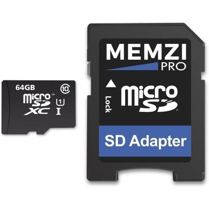 Pro Carte mémoire micro SDXC avec adaptateur SD pour tablette Samsung  Galaxy S ou S2 Classe 10 90 Mo-s 64 Go[~950] - Cdiscount Appareil Photo