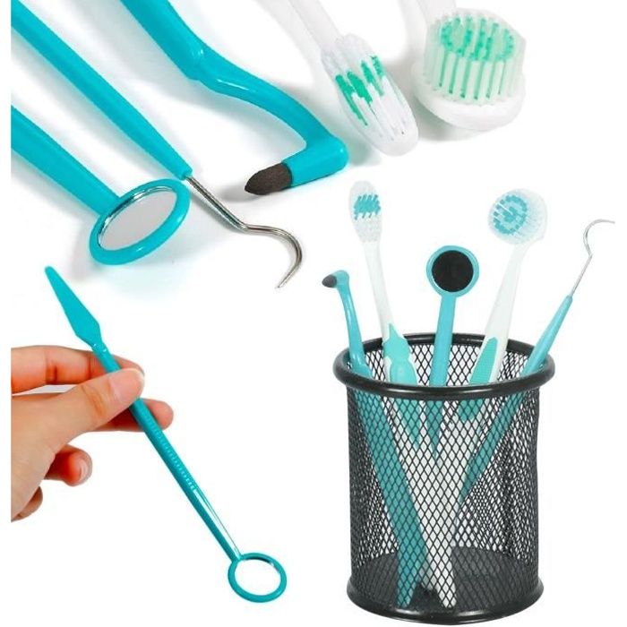 Kit complet 8 pièces pour soins soins bucco dentaires et nettoyage des dents