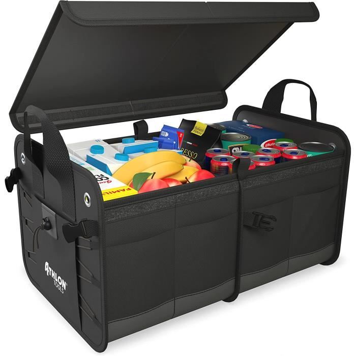 ATHLON TOOLS Sac Organisateur Coffre Voiture - Pliable, Antidérapant, 2 Compartiments