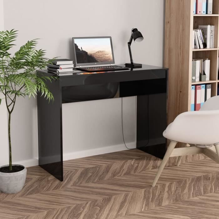 Bureau Informatique Bureau D Angle Contemporain Ordinateur Travail Noir Brillant 90 X 40 X 72 Cm Agglomere Achat Vente Bureau Bureau Informatique Bureau Soldes Sur Cdiscount Des Le 20 Janvier Cdiscount