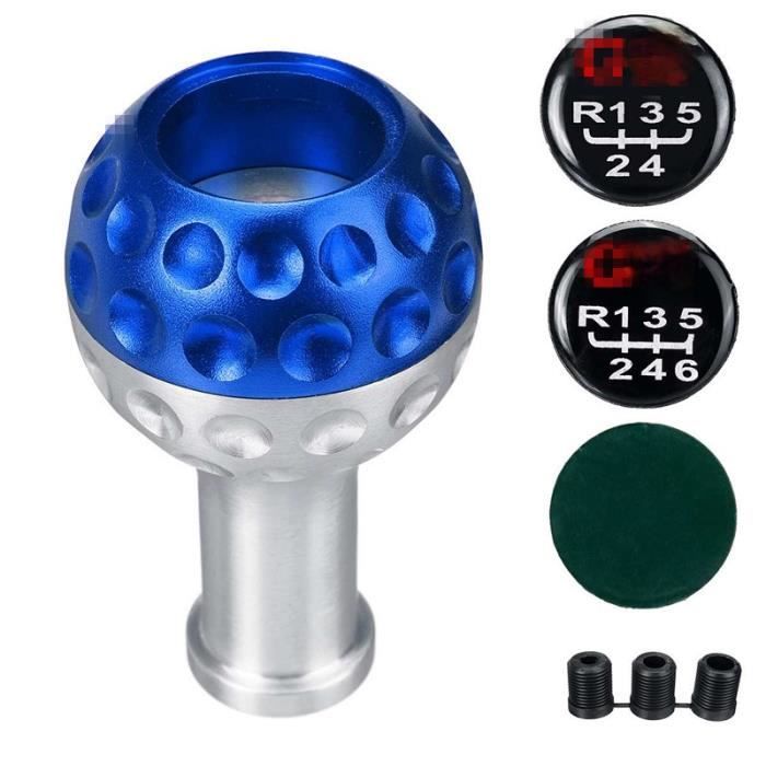 Pommeau Levier De Vitesse Universel Cuir Noir Ligne Rouge - 4 Adaptateurs 8-12mm - Style Racing