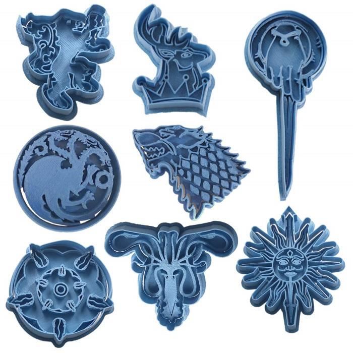 Cuticuter Jeu de Game of Thrones Complet Pack Moule de Biscuit, Bleu, 16 x 14 x 1.5 cm, Lot de 8 - CGPACKGAMEOFTHRONESCOMPLETO
