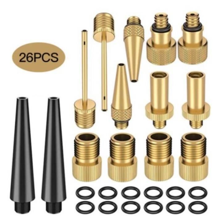 Valve de vélo,Kit d'adaptateurs de Valve de vélo pour Valve de vélo DV SV AV, Valve de Valve avec Joint d'étanchéité pour Pompe