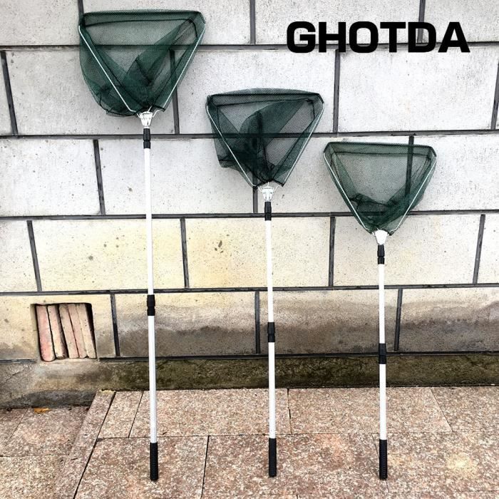 NAMOARLY Épuisette Télescopique – 73-148cm, Maille Souple, Inox/Aluminium, Pliable, Pour Poisson/Crevettes/Aquarium