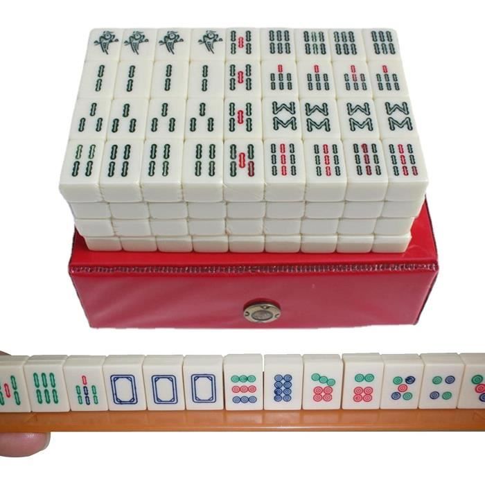 Mahjong Game Set, 144Pcs Mini Mahjong Tiles, Jeux De Société Traditionnels Chinois Majiang, Jeux