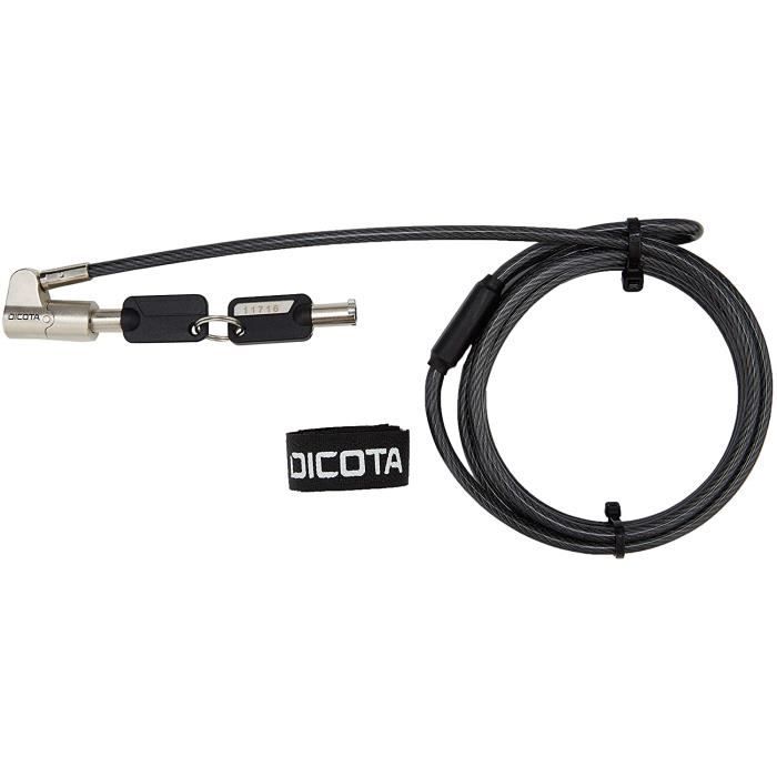 Serrure De Sécurité Dicota D30885 Pour Ordinateur Portable - Câble 200 Cm, Code à 4 Chiffres, Protection Contre Le Vol, Noir