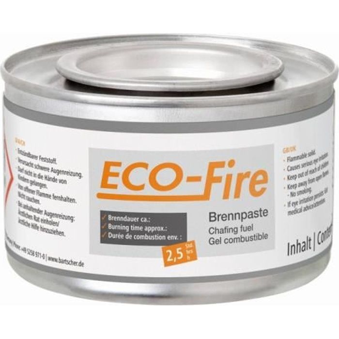 Gel combustible pour chafing dish Eco-Fire - 48 boîtes de 200 g