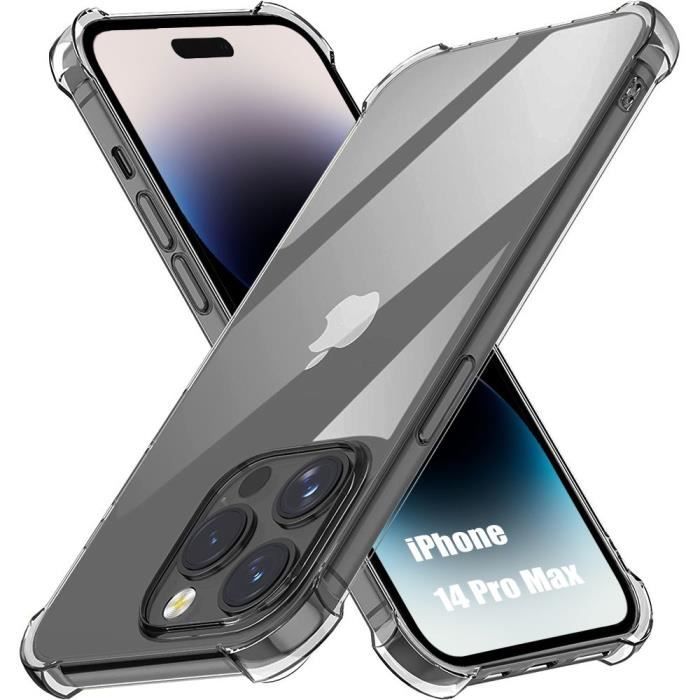 Coque iPhone 14 Pro Max en silicone protection caméra (transparente) 
