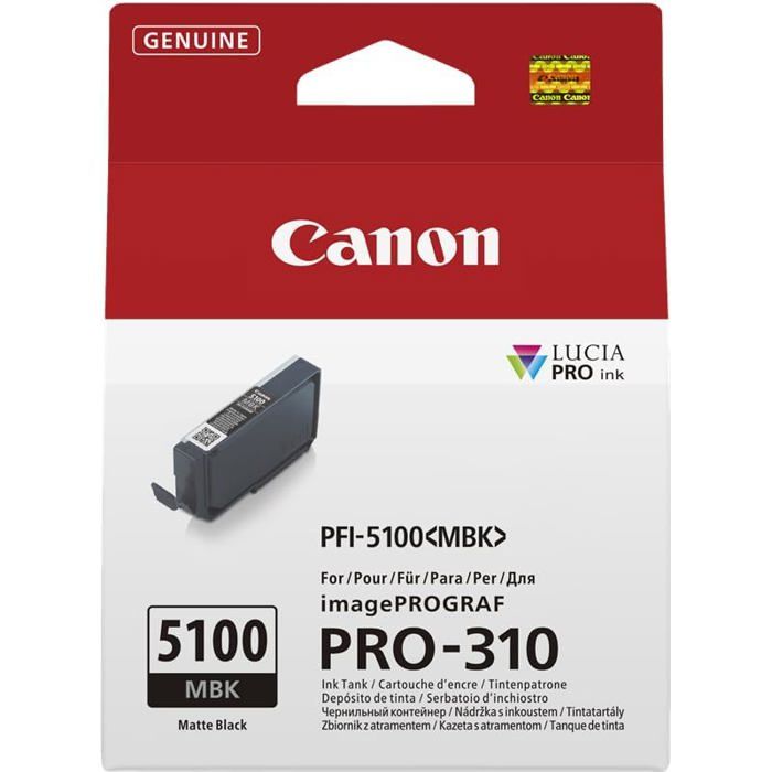 Canon PFI 5100 MBK 14.4 ml original boîte de suspension réservoir d'encre pour imagePROGRAF PRO 310 - vue 3