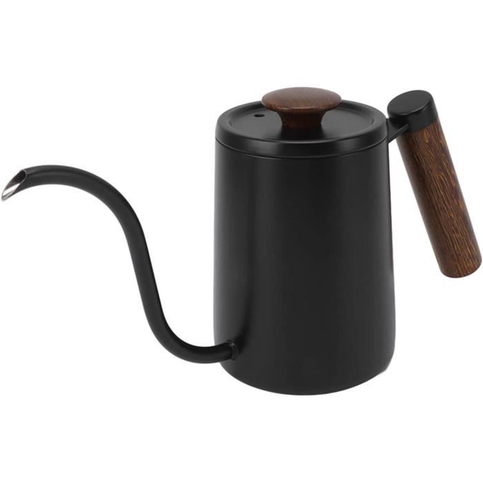 Bouilloire à Café En Acier Inox 304 – Bec Col De Cygne – 250 Ml Ou 350 Ml – Pour Maison, Bureau, Camping – Noir Ou Argent
