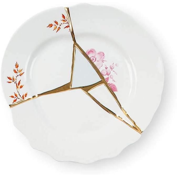 Lot 6 Assiettes Tagemouati De Fès - 20 Cm - Porcelaine Kintsugi & Zellige - Maroc