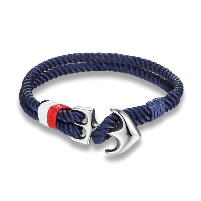 Bracelet ancre nautique, navy 21cm Bleu - Achat / Vente bracelet -  gourmette Bracelet ancre nautique, navy Homme Adulte - Cd